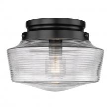  3415-FM BLK-CLR - Holloway Flush Mount in Matte Black with Clear Glass Shade